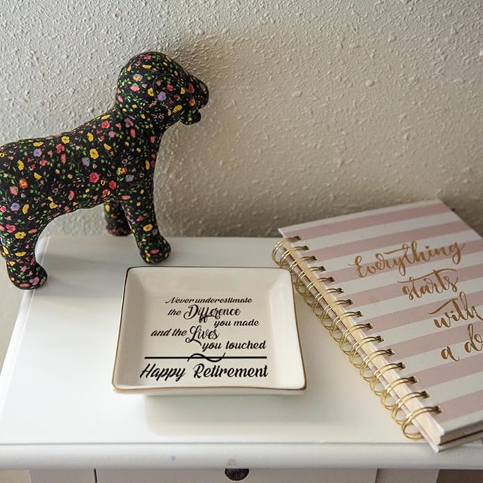 HOME SMILE Ceramic Ring Dish Jewelry Tray for Mom Sister Friends