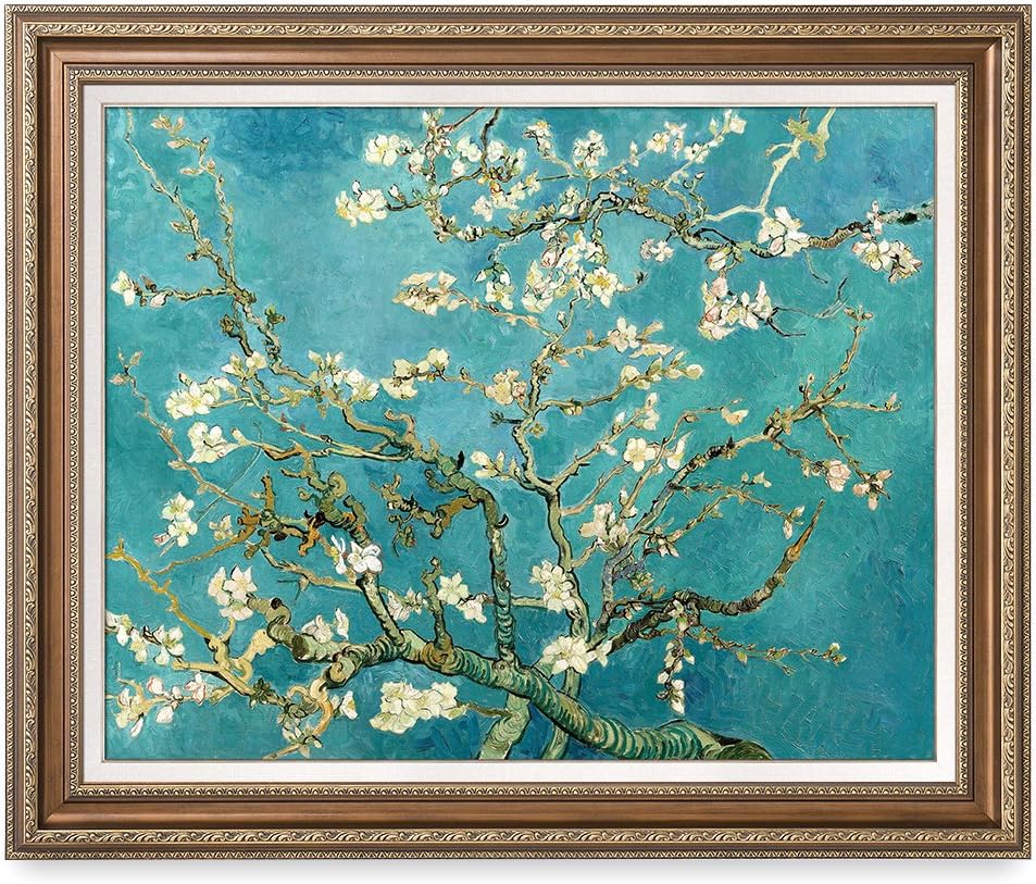 DECORARTS - Almond Blossom Tree - Vincent Van Gogh Reproduction. Giclee Print w/Bronze Frame for Wall Decor. 30x24, Framed size: 35x29