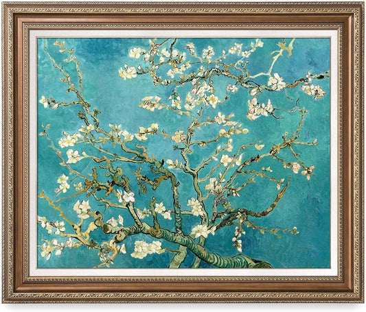 DECORARTS - Almond Blossom Tree - Vincent Van Gogh Reproduction. Giclee Print w/Bronze Frame for Wall Decor. 30x24, Framed size: 35x29