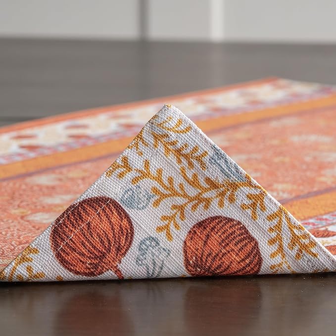 Maison d' Hermine Placemats Set of 4 100% Cotton Washable Cloth Place Mats, Reusable Table Mats for Kitchen Dining Decoration, Party, Wedding, Restaurant (Harvest Festival, 13" x 19")