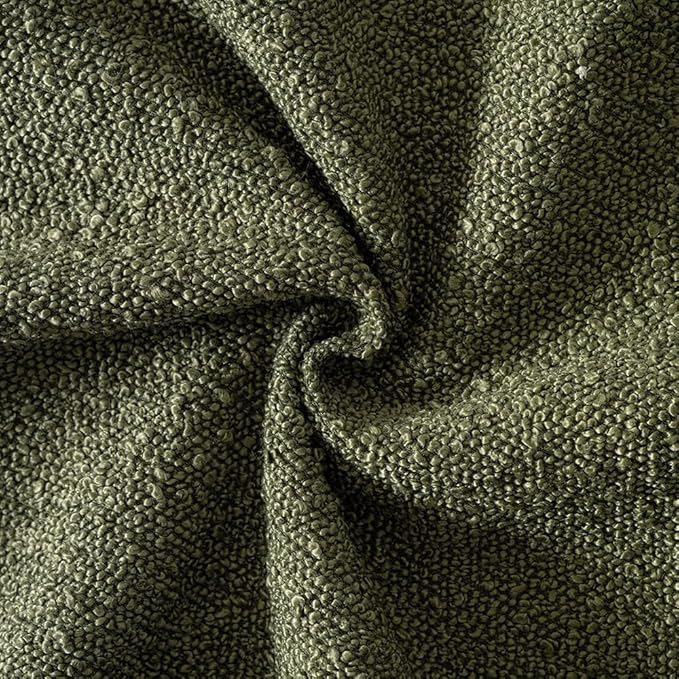 MIULEE 20x20 Inch Decorative Pillow Covers for Couch Bed Set of 2 Textured Boucle Neutral Throw Pillows Olive Green Accent Solid Cushion Pillowcase Cozy Soft Sofa Livingroom Home Decor