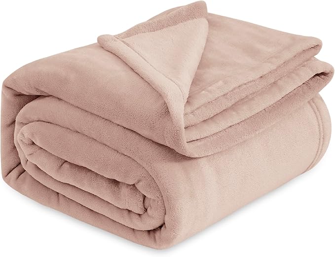 Bedsure GentleSoft Fleece Blankets King Size Dusty Pink - Bed Blanket Soft Lightweight Plush Cozy Fuzzy Luxury Microfiber, 108x90 inches
