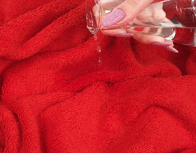 American Soft Linen Luxury Washcloths for Bathroom, 600 GSM 100% Cotton 4 Piece Turkish Wash Cloth Set, 13x13 in Soft Rags for Body and Face, Red Washcloths