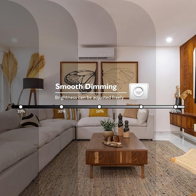 Jolux 5/6 Inch LED Can Lights Adjustable Recessed Retrofit Downlight,12W=60W,2700K Soft White,800LM,Dimmable,ETL Damp Rated Replacement Recessed Lighting Install,Flat Trim,E26 Base,4-Pack