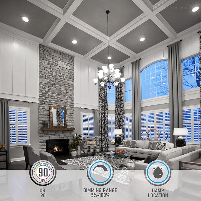 TORCHSTAR Basic Series 12-Pack 8 Inch Ultra-Thin LED Recessed Lighting with Junction Box, CRI90, Aluminum, 5000K Daylight, 5%-100% Dimmable Slim Recessed Downlight, 18W 1500LM, ETL and Energy Star