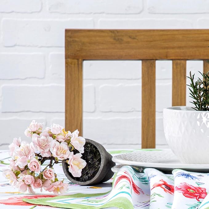 Maison d' Hermine Cloth Napkins Set of 4 100% Cotton Everyday Reusable Square Napkins Cloth Washable, Dinner, Party, Wedding, Restaurant, Spring/Summer (Just Floral, 20" x 20")