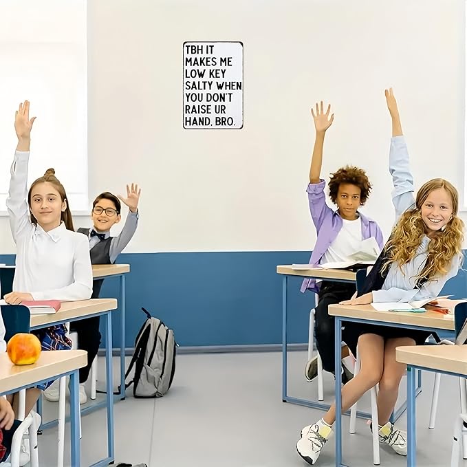 Students Teachers Gift High School Middle School Sign Funny Math/English/Science/History Class Tin Sign for Home Classroom Study Room Wall Decor 8x12 Inch (3126)