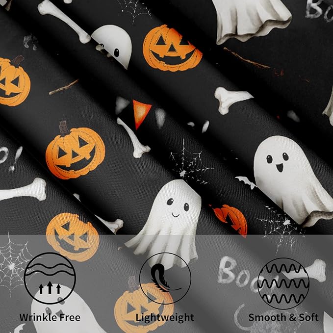 Kawani Halloween Tablecloth Round 60 Inch Scary Pumpkin Ghost Round Table Cover Halloween Table Cloth Fall Circular Washable Polyester Tabletop Decor for Home Kitchen Dining Room Banquet Picnic Party