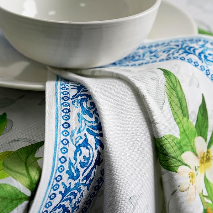 Maison d' Hermine Cloth Napkins Set of 4 100% Cotton Everyday Reusable Square Napkins Cloth Washable, Dinner, Party, Wedding, Restaurant, Spring/Summer (Cedrat, 20" x 20")