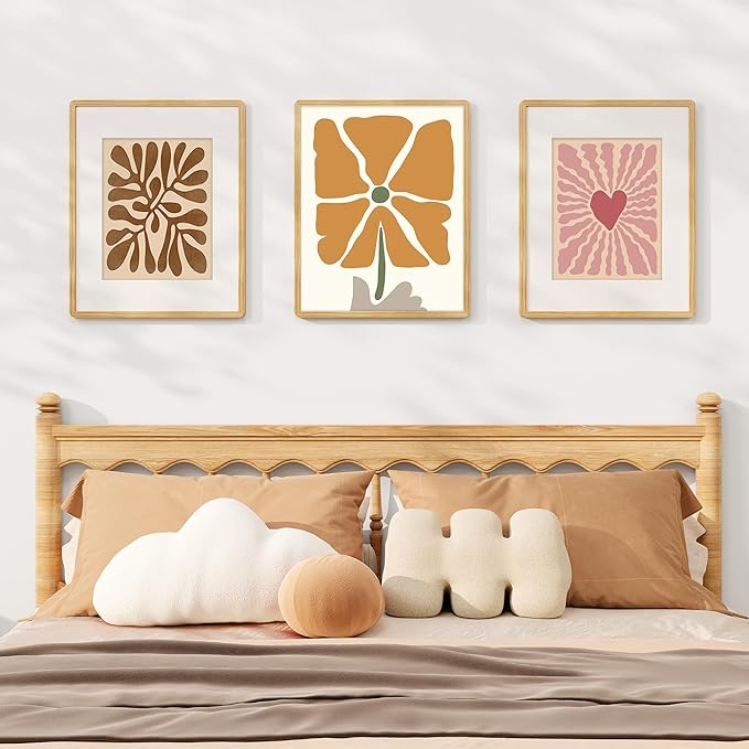 16x20 Picture Frame for Wall, Solid Oak Wood 16 by 20 Frames, 16 x 20 Poster Frame with Tempered Glass, 16x20 Frame Matted to 11x14, 16"x20" Wood Frame for Home Decor, Natural Oak Color, 1 Pack