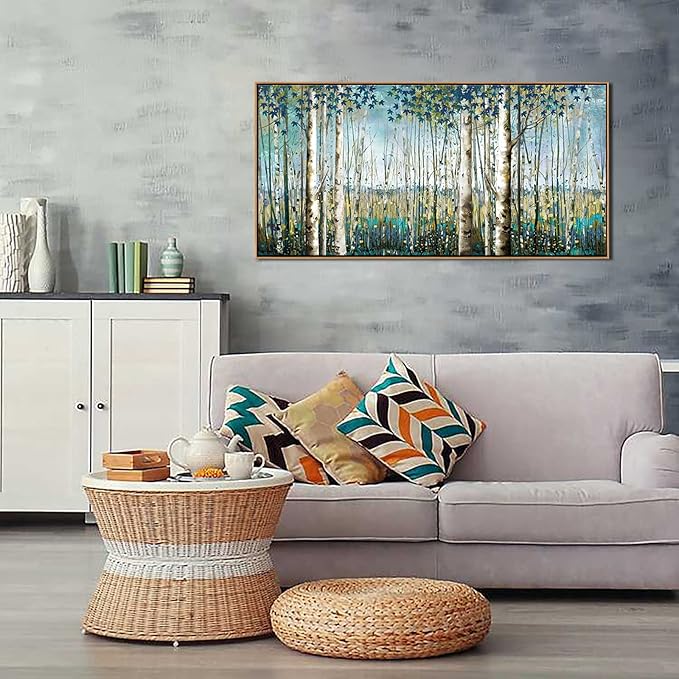 Nature Wall Art Forest Art Canvas Wall Decor Green Tree Canvas Print Artwork Decor for Living Room Landscape Pictures for Bedroom Home Office Decorations 20×40IN