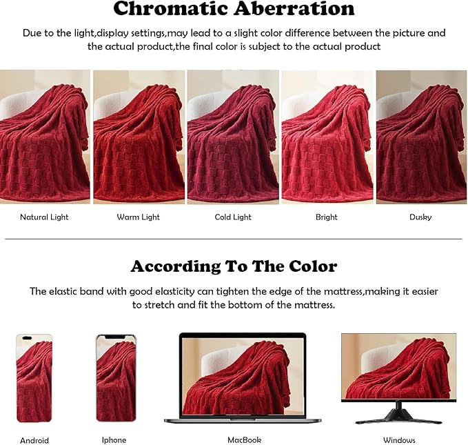 NEWCOSPLAY Super Soft Throw Blanket Red Premium Silky Flannel Fleece 3D Checkered Lightweight Bed Blanket All Season Use (Red Checkered, Throw(50"x70"))