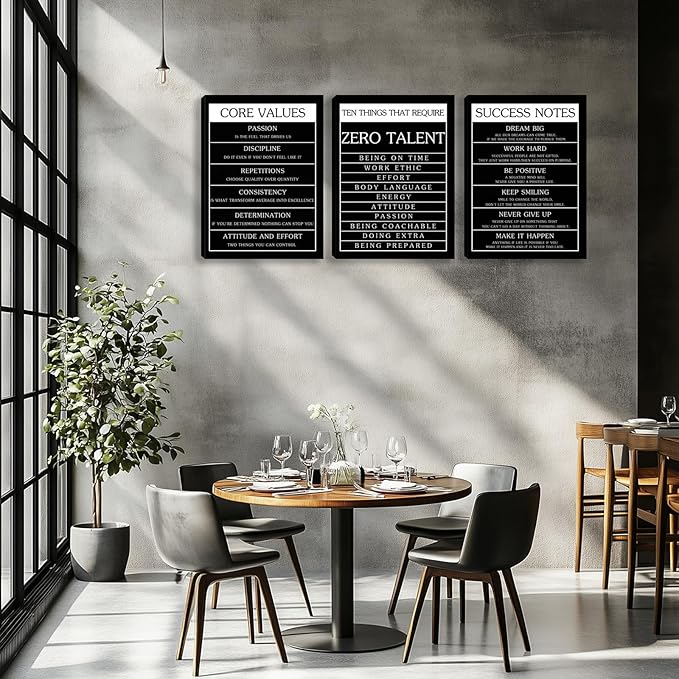 Motivational Wall Decor Paintings Inspirational Office Wall Decor Posters Prints 3 Pieces Bedroom Decor Living Room Office Canvas Picture Wall Painting Home Decoration Framed Artwork (36''W x 16''H)