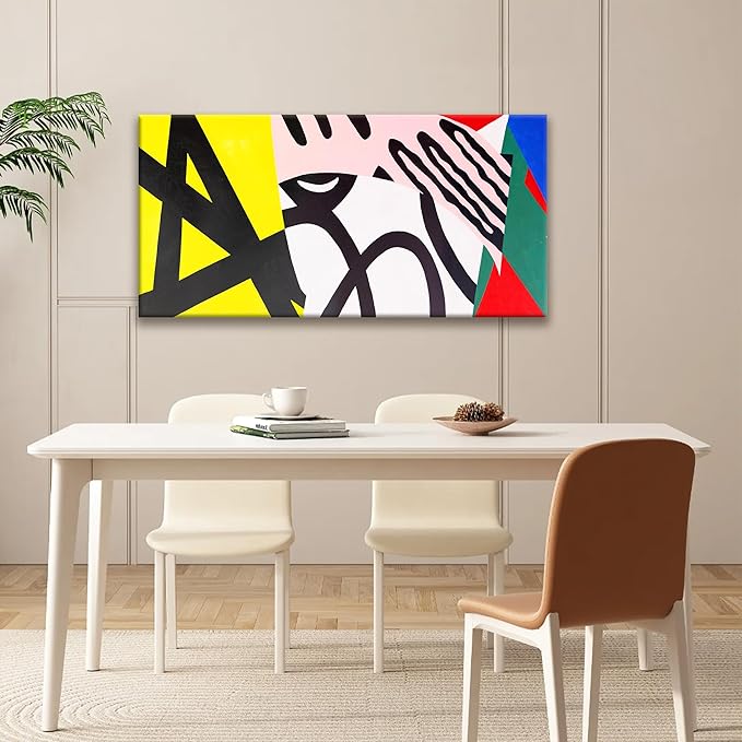 Tsomzxng Abstract Colorful Wall Art Painting Canvas Art Wall Decor 20x40 Inch Decorations White Wall Art Office Artwork Canvas Picture Artwork For Bedroom Kitchen Home Wall Decor