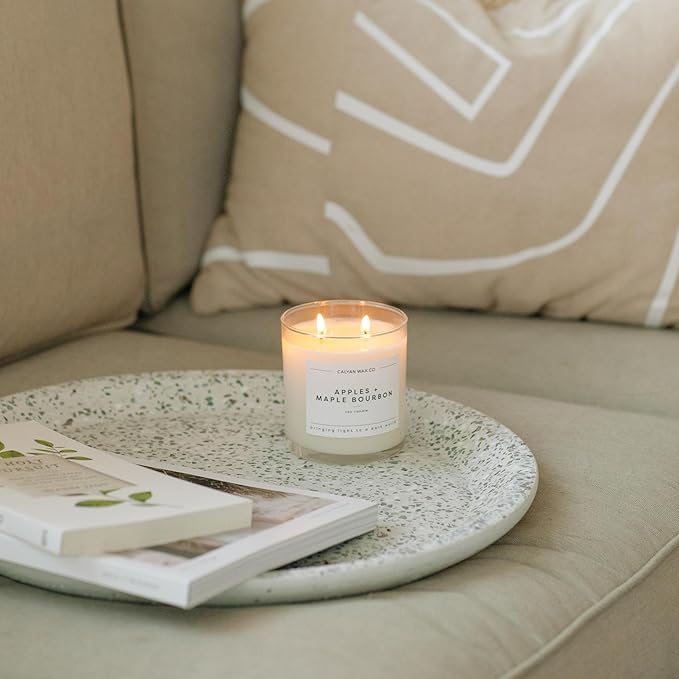 Calyan Wax Co. 2 Wick Candle, Redwood + Vanilla Scented Candle, 37 Hour Burn Time, Aromatherapy Soy Candles, Non Toxic & Vegan Soy Wax, Glass Tumbler Scented Candles, 8.8oz