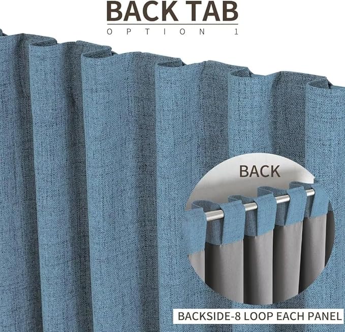 Joydeco Custom 100% Blackout Long Drapes for Bedroom Living Room Blackout Darkening Curtain Thermal Insulated Back tab Rod Pocket 1 Panel(Sky Blue,Custom Size)