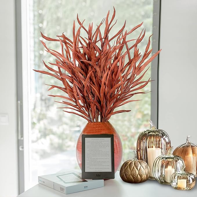 Sggvecsy 6 Pcs Fall Leaves Stem Artificial Autumn Branches Fake Leaf Bouquet Fall Artificial Plants for Home Vase Thanksgiving Table Centerpieces Harvest Floral Arrangement Festival Decor