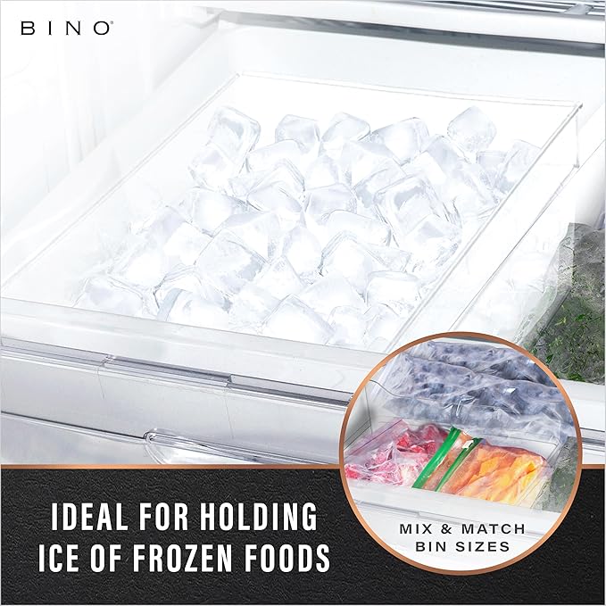 BINO | Plastic Storage Bins, X-Large | THE HANDLER COLLECTION | Multipurpose Organizer Bins | Kitchen Pantry Organizers and Storage | Clear Containers for Organizing Home | Freezer Organizer