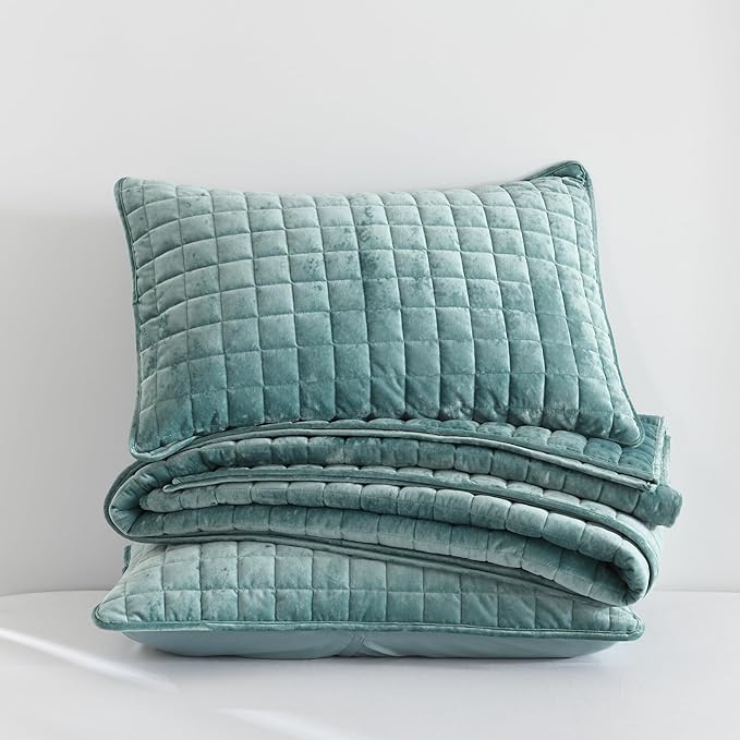 Secgo Twin Comforter Set for Bed - Velvet Quilts Queen Size, Black Bedspreads (68 * 86 Inch) with 2 Pillow Shams, Patchwork Reversible Lightweight Bedding