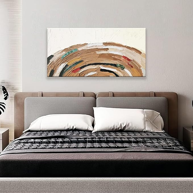 Tsomzxng Abstract Canvas Art Wall Decor Yellow Brown Wall Art Painting Abstract Art Prints Minimalist Decor Artwork Pictures For Bedroom Kitchen Office Bathroom Home Wall Artwork 20"×40"