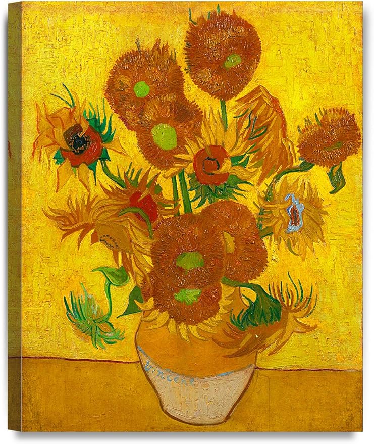 DECORARTS - Sunflowers, Vincent Van Gogh Art Reproduction. Giclee Canvas Prints Wall Art for Home Decor 20x16