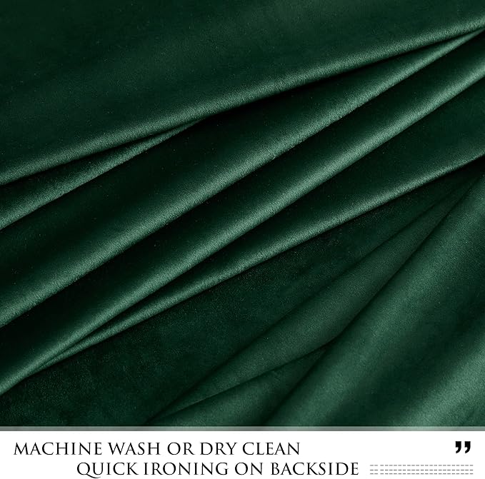 StangH Green Living Room Curtains - Super Soft Velvet Blackout Curtains Luxury Home Decor for Party/Theater/Holiday Fete, Thermal Insulated Window Drapes, Dark Green, W52 x L96, 2 Panels