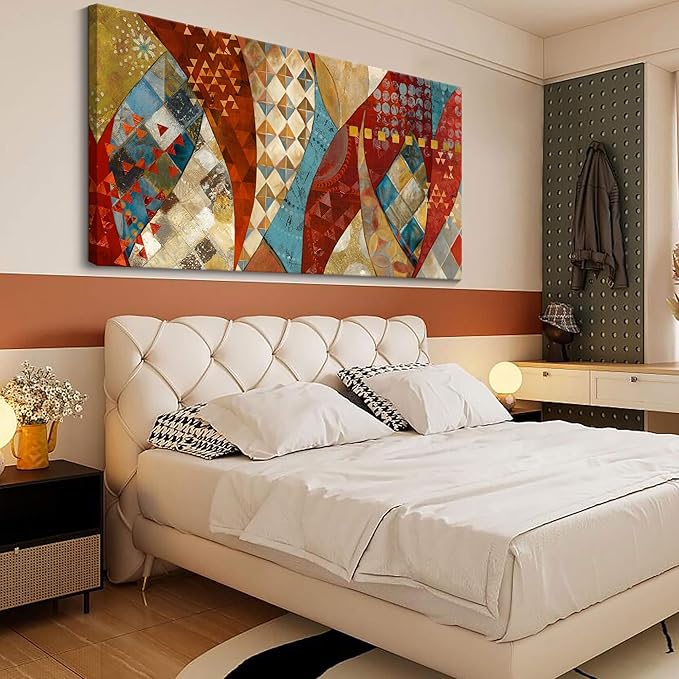 YDYSUNE Extra Large Wall Art Vintage Red and Orange Picture Painting Artwork Abstract for Living Room Bedroom Dinning Room Home Office Wall Decor 20X40IN