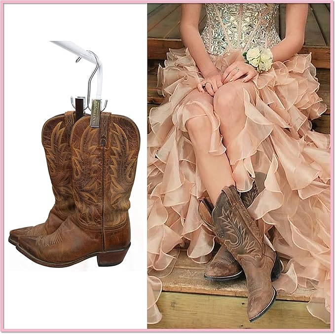 The Original Boot Hanger - Shoe Storage Space Saver (Set of 3); Boot Hanger, Boot Holder, Boot Clips, Boot Storage (Cowboy)