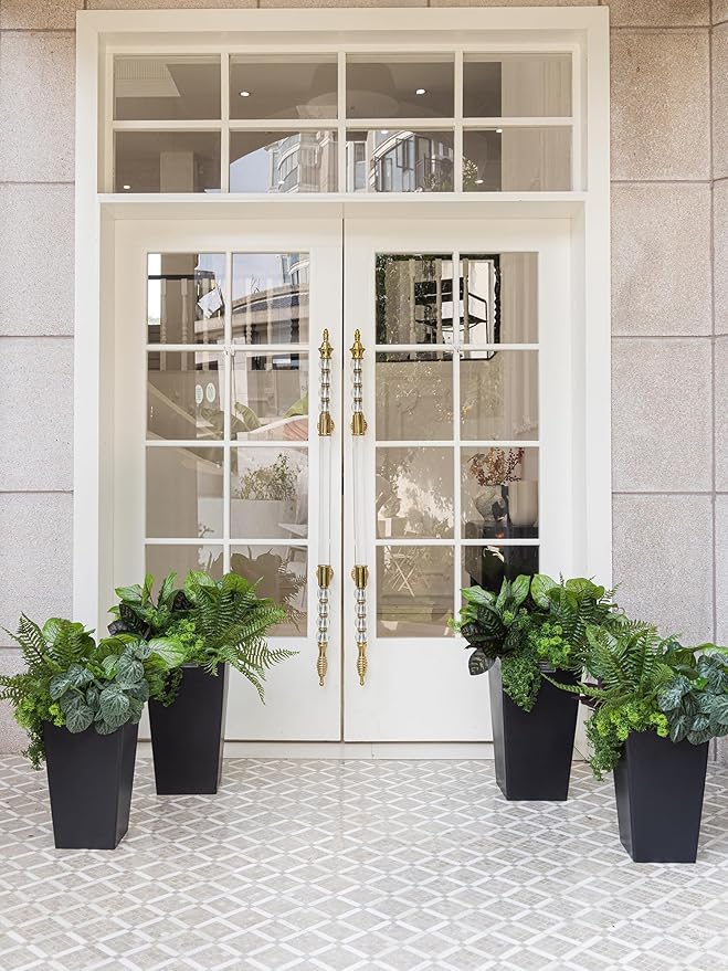 PARTY JOY 12 Bunches Fake Plants Outdoor, Fake Bushes UV Resistant Artificial Flowers Greenery Shrubs Faux Greenery for Outdoor Garden Patio Front Porch Yard Decor