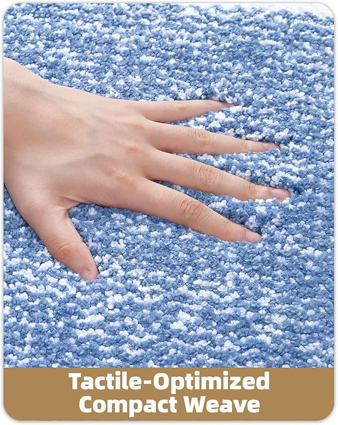 Color&Geometry Simple and Stylish Large Bath Mats for Bathroom Non Slip, 24"x36" Light Blue Bathroom Rugs, Absorbent, Soft, Washable, Microfiber Shower Mat