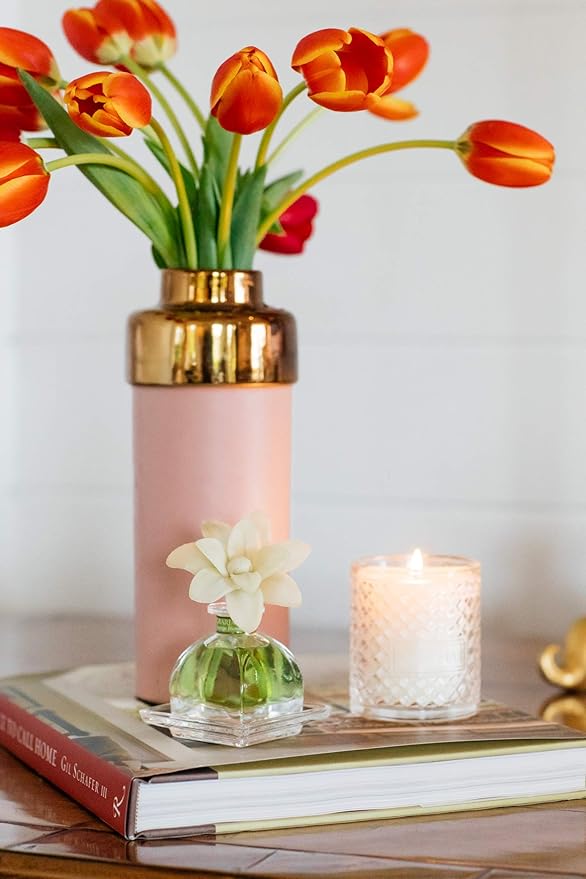 AGRARIA PetiteEssence Flower and Reed Diffuser Set, Hand Crafted Sola Flower Botanical Home Fragrance Diffuser, Scented Oil Reed Diffuser, Flower and Reed Diffuser Gift Set for All Occasions