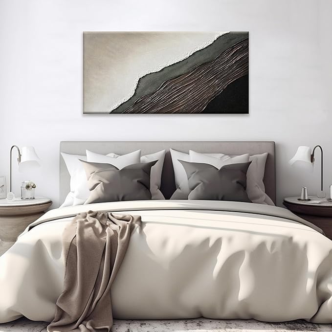 Tsomzxng Abstract Canvas Art Wall Decor Brown Black Wall Art Painting Abstract Art Prints Minimalist Decor Artwork For Bedroom Kitchen Office Bathroom Wall Artwork 20"×40"