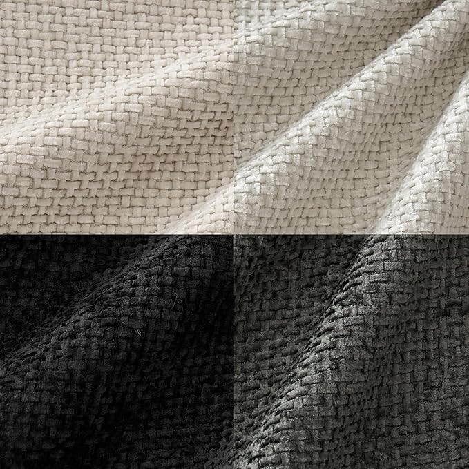 MIULEE Pack of 4 Couch Throw Pillow Covers 18x18 Inch Neutral Cream/Grey Soft Decorative Chenille Pillow Covers Farmhouse Accent Cushion Covers for Boho Home Decor Sofa Bedroom Living Room