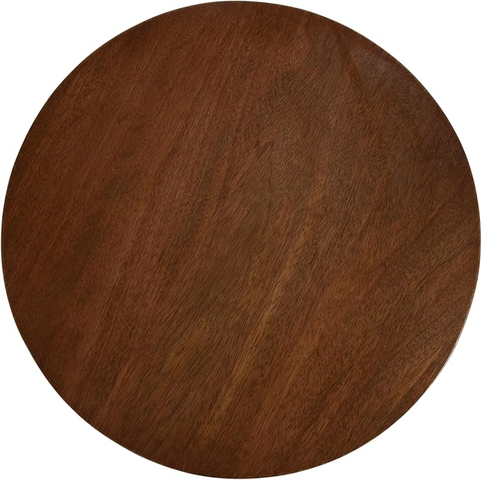 Kate and Laurel Dahl Modern Slatted Wooden Round Drink Table; 12 x 23; Walnut Brown; Transitional Wood Accent Pedestal Table for Use as Living Room Plant Stand or Small Bedroom Nightstand