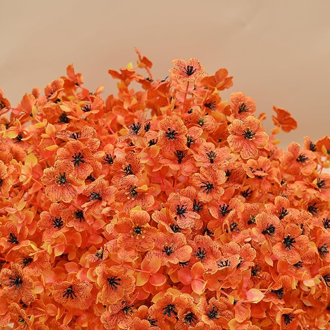 LADADA Artificial Fall Flowers Faux mums for Outdoor Indoor Garden Home Decoration, Faux Flower Daisy with,UV Resistant Silk Eucalyptus Autumn Fake Plants for Outside Garden Yard Porch Home Decor