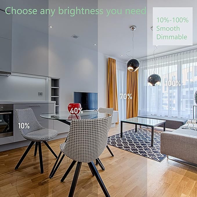 Soliseed 4 Pack 5/6 Inch LED Can Lights Length Adjustable Recessed Lights,12W=60W,4000K Cool White,800LM,Retrofit Downlight ETL Damp Rated,Dimmable,Bevel Trim,Recessed Lighting Easy Install