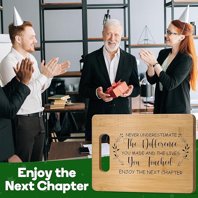 Retirement Gift for Woman,Best Retirement Gifts for Men Women 2025,Bamboo Cutting Board Retired Gifts,Farewell Going Away Goodbye Gifts for Teacher Boss Lady Friends,Coworker Leaving Gifts for Women