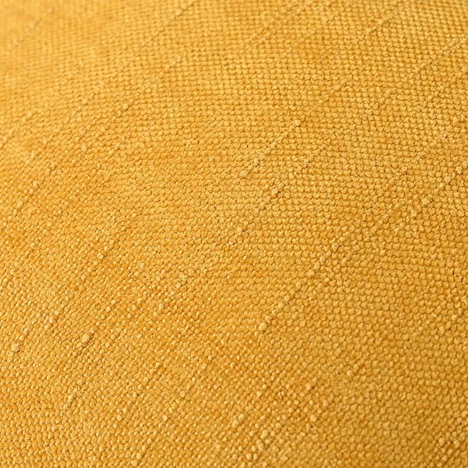 Set of 4 Soft Textured Decorative Throw Pillow Covers 22x22 Inch Cozy Farmhouse Cushion Cover Square Accent Pillow Cases for Bed Couch Sofa Living Room, Mustard Yellow