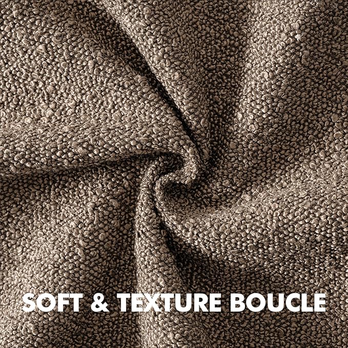 MIULEE 20x20 Inch Decorative Pillow Covers for Couch Bed Set of 2 Textured Boucle Neutral Throw Pillows Dark Brown Accent Solid Cushion Pillowcase Cozy Soft Sofa Livingroom Home Decor