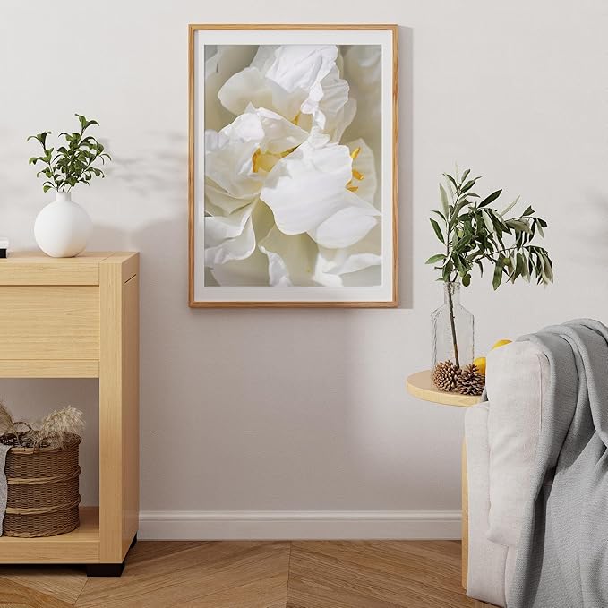 22x30 Oak Wood Picture Frame, 22"x30" Poster Frame for Wall, 22x30 Picture Frame with Mat for 20x27, Solid Oak Wood Photo Frame 22 x 30 with Tempered Real Glass (Natural Oak Color, 1 Pack)