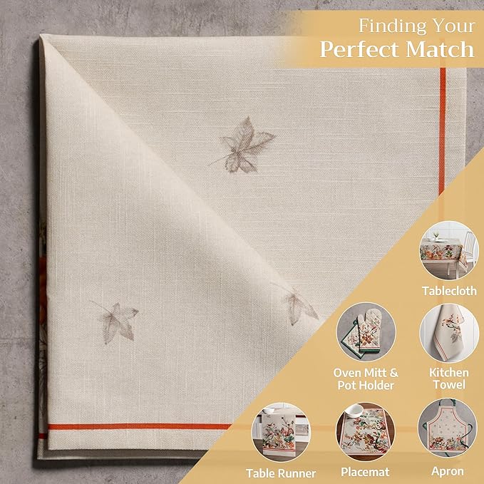 Maison d' Hermine Cloth Napkins Set of 4 100% Cotton Everyday Reusable Square Napkins Cloth Washable, Dinner, Party, Wedding, Restaurant (Recolte, 20" x 20")