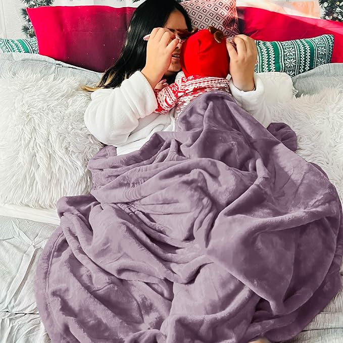 Bedsure GentleSoft Fleece King Size Blankets for Bed Fog Purple - Soft Lightweight Plush Cozy Fuzzy Luxury Microfiber, 108x90 inches