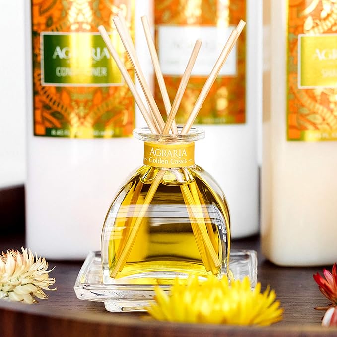 AGRARIA PetiteEssence Flower and Reed Diffuser Set, Hand Crafted Sola Flower Botanical Home Fragrance Diffuser, Scented Oil Reed Diffuser, Flower and Reed Diffuser Gift Set for All Occasions