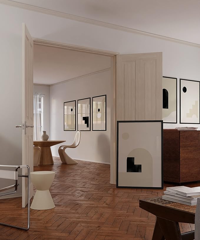 HAUS AND HUES 24"x36" Black Oak Wood Frames Set of 6-24"x36" Picture Frames for Wall, 24"x36" Black Picture Frame, Poster Frame 24"x36" Frames for Wall, 24"x36" Poster Frame Black (Black Oak)