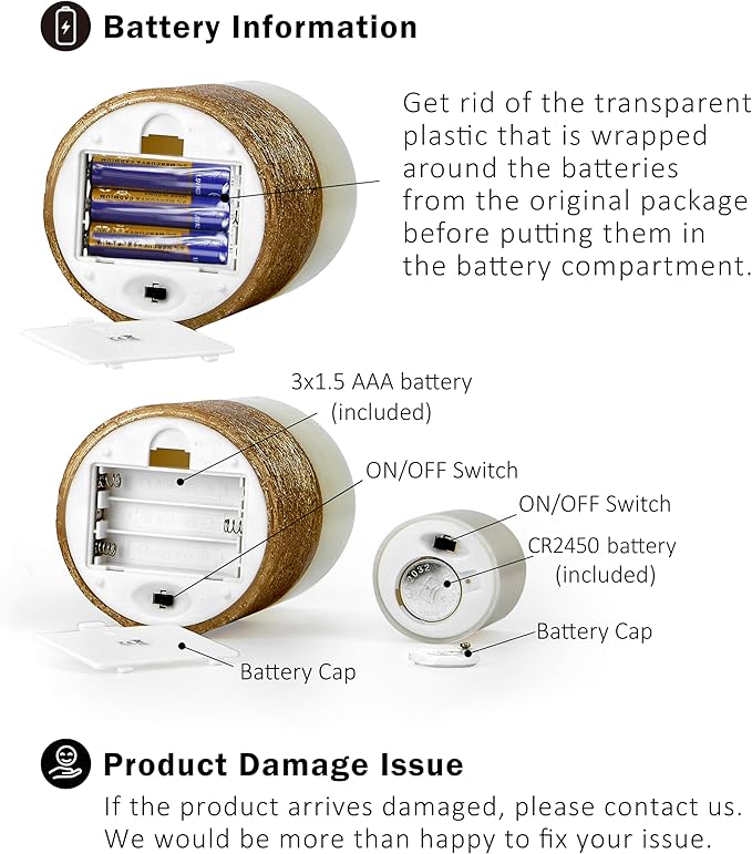 FURORA LIGHTING Gold Real Wax Trim Candles with Remote and Timer, Pack of 8 Pillar & Votive Candles, LED Flameless Flickering Candle for Home Décor, Battery Included