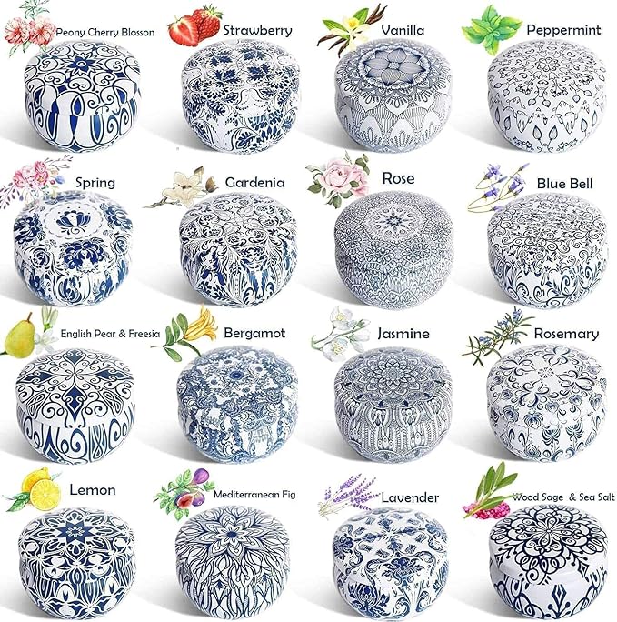Set of 16 Pack Scented Candle Gifts Travel Tin Jar Candles for Home 2.5 OZ Scented Candles for Mom for Christmas, Birthday, Thanksgiving, Mother's Day.