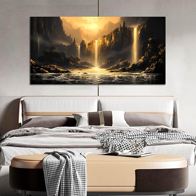 Natural Landscape Wall Pictures for Living Room Mountain Canvas Wall Art for Bedroom Landscape Art Wall Decor Office Size 29" x 58"