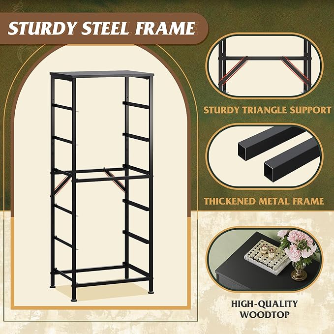 WLIVE Black Tall Dresser for Bedroom, 6 Drawer Dressers & Chests of Drawers, Fabric Dresser for Closet, Living Room, Night Stand with Metal Frame, Storage Tower with Fabric Bins, Wood Top