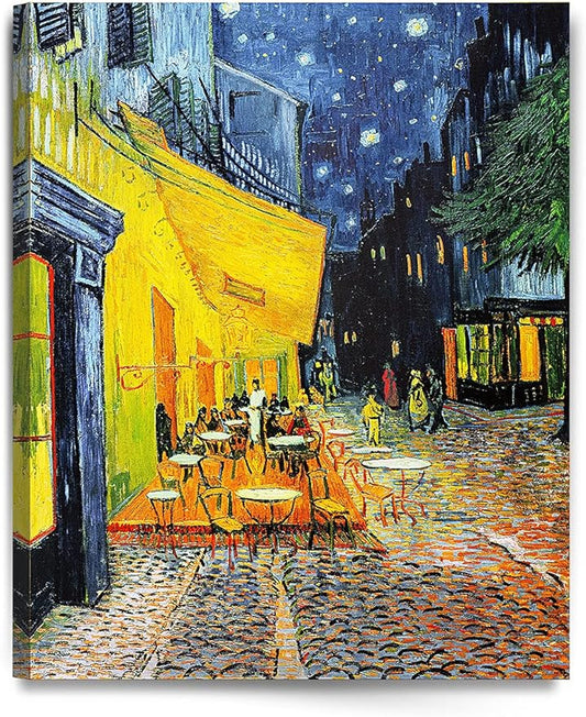 DECORARTS - Cafe Terrace At Night, Vincent Van Gogh Art Reproduction. Giclee Canvas Prints Wall Art for Home Decor 30x24