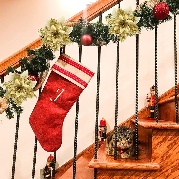 Christmas Poinsettia Artificial Flowers Decorations 5.5" Christmas Tree Wreaths Garland Decoration 12 Pcs Glitter Flowers Picks Decor for Xmas Wedding Party Ornaments (Royal Blue)